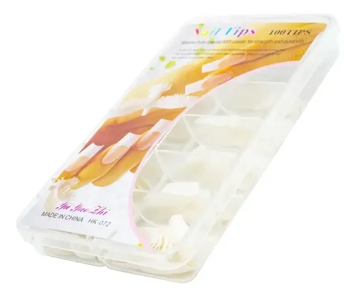 Nail Tips Uñas Postizas Naturales Blancas Manicuria Hk-072