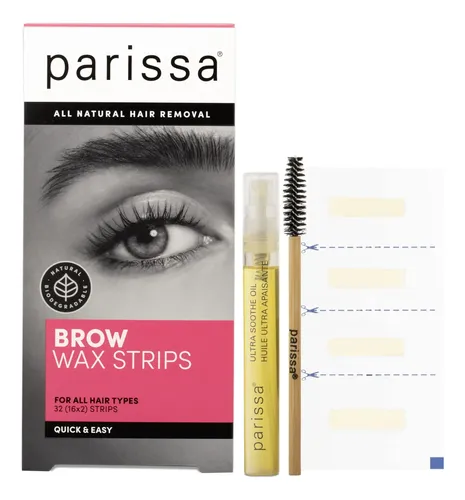 Kit De Tiras De Cera Parissa Eyebrow 32 Biodegradables Para