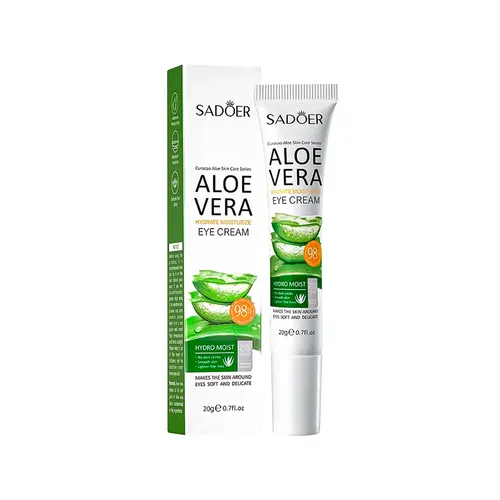Crema para Contorno de Ojos Sadoer con Aloe Vera de 20 g, Hidratante y Antiarrugas