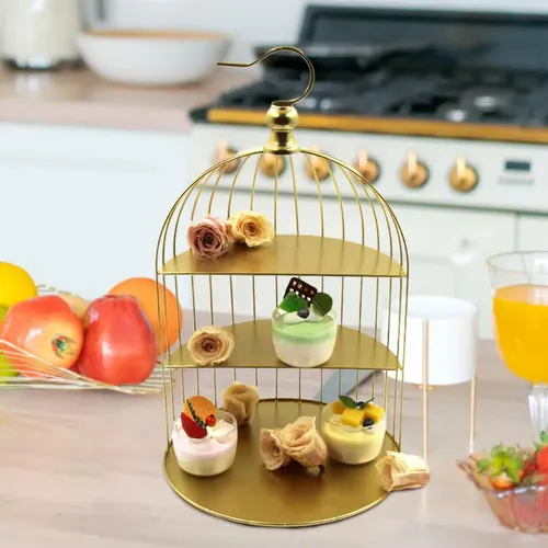– Birdcage Cake Stand Organizador De Maquillaje Joyas =