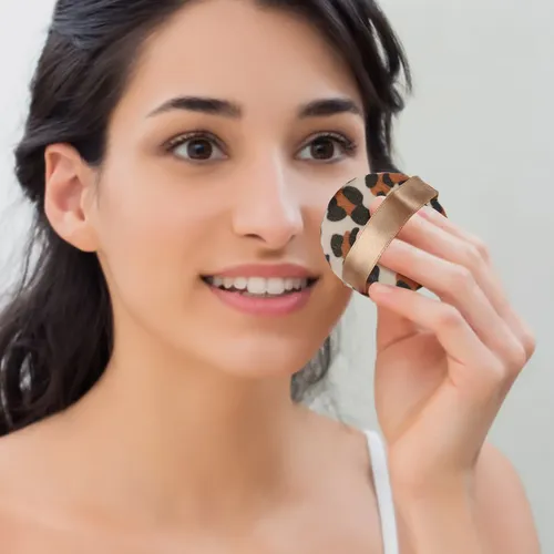 Maquillaje En Polvo Para Niña Con Estampado De Leopardo, 4 U