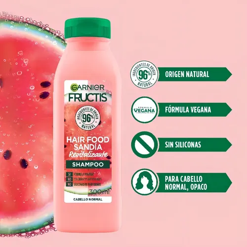 Shampoo + Acodicionador Garnier Fructis Hair Food Sandia
