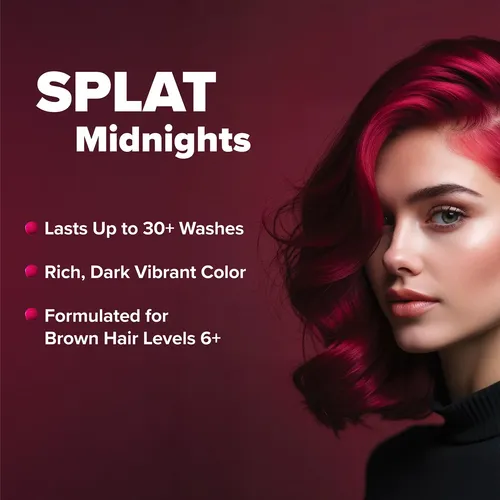 Tinte Para Cabello Splat Midnight Ruby, Vegano, 6 Onzas