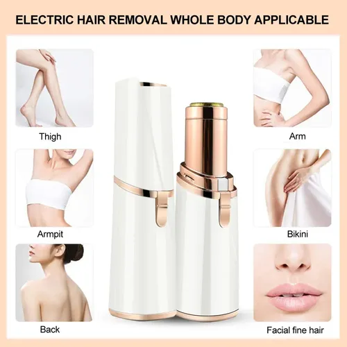 Recortadora Eléctrica Facial Y Corporal Portátil White And Rose Gold