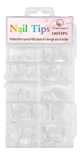 Nail Tips X100 Uñas Esculpidas Blanco Natural Transparentes