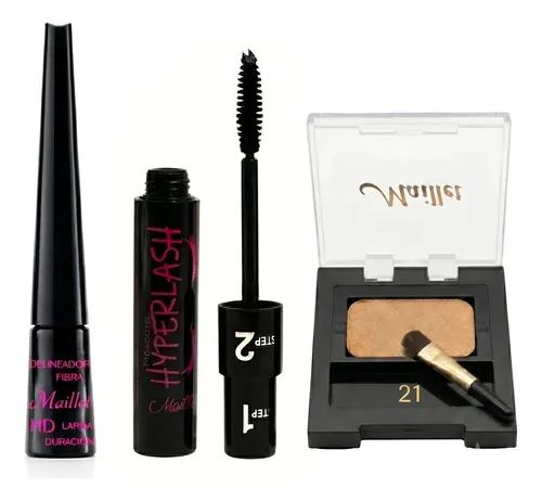 Set Maquillaje Ojos Retro Glam Sombra 21 Máscara Y Delineado