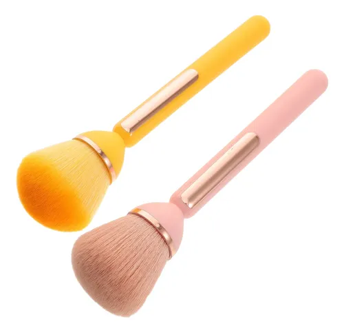 Set De 2 Brochas De Maquillaje Para Mujer: Polvo Y Rubor