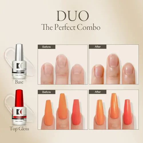 Gel De Uñas Kupa Gelfinity Soak Off Base & Top Coat 15 Ml