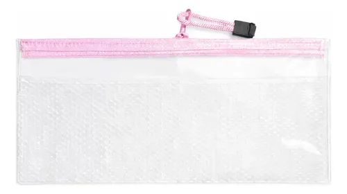 Neceser Transparente Organizador Maquillaje Costura Escolar Rosa Porta Utiles Estuche Plastico Pvc Cierre Reforzado Viaje Transparente