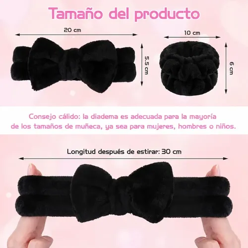 Vincha Para Pelo Con Moño Más 2 Muñequeras