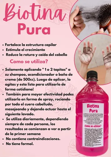 Biotina Pura Anticaída Y Crecimiento Capilar 1 Litro