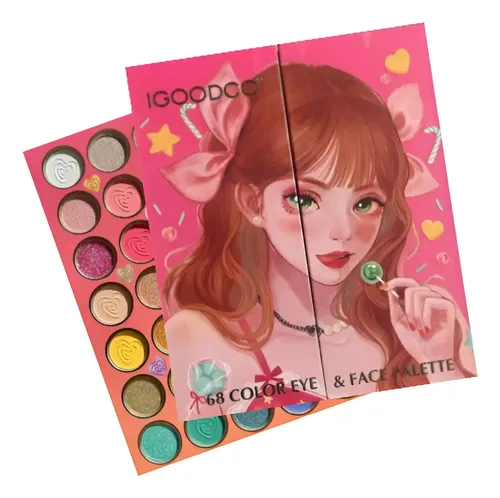 Paleta Sombras Igoodoo 68 Colores Eyeshadow Brillo Mate Satinado