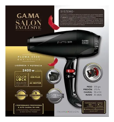 Gama Profesional Secador De Cabello Pluma 5500 Oxy-active