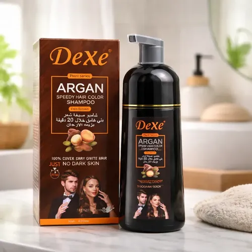 Shampoo Tintura – Dexe – Cubre Canas – Unisex – 400ml Castaño Oscuro