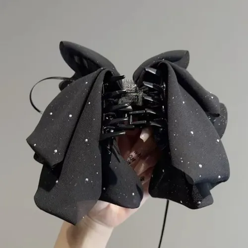 Butterfly-shaped Satin Hair Clip