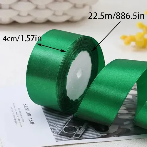 20 Rollos Listón Decorativo 4 Cm Ancho, Largo 45-48 M Verde