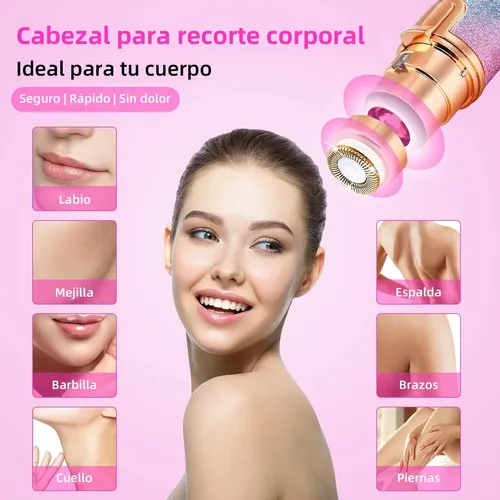 Depiladora Facial 2en1 Usb Recargable Sin Dolor Impermeable