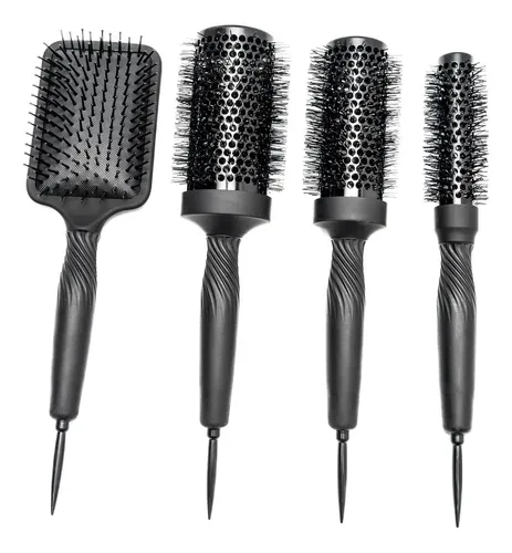 Kit X 4 Cepillos Premium Termicos Jessamy C7000 Kit Negro