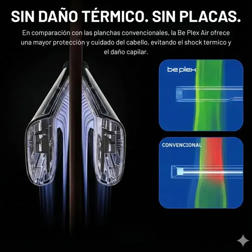 Plancha De Pelo Secadora Aire Be Plex Air Profesional 2 En 1
