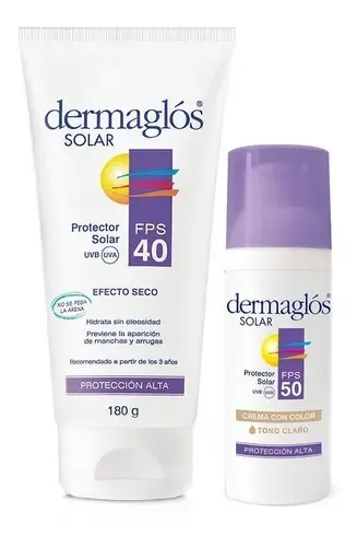Dermaglós Solar Combo Protección Corporal Y Facial Con Color