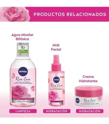 Nivea Rose Care Agua Micelar Bifásica X 400 Ml