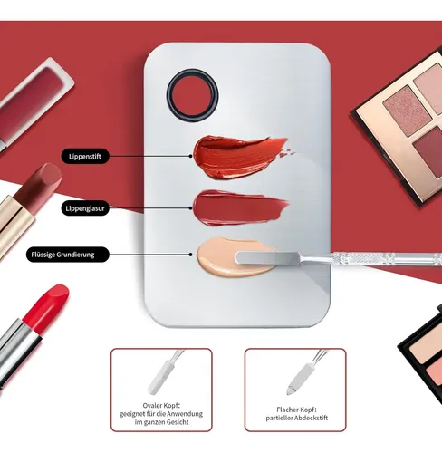 Paleta De Mezcla De Maquillaje Aliobc (acero Inoxidable)