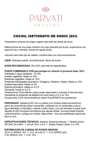 Cocoil Isetionato De Sodio(sci) Polvo 100grs