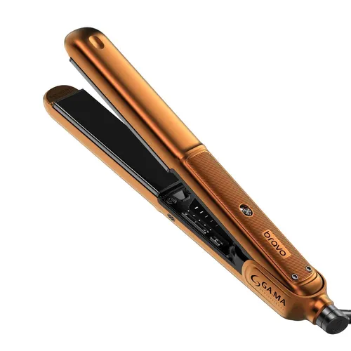 Plancha Gama Bravo Led Titanium 250° Ideal Para Químicos Con Cable Giratorio En Beauty Supply De Color Naranja