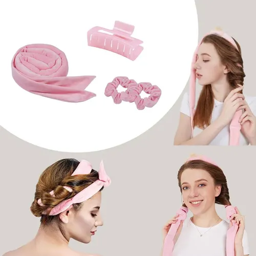 Set Accesorios Pelo Cinta Y Diadema Rosa Para Mujer L