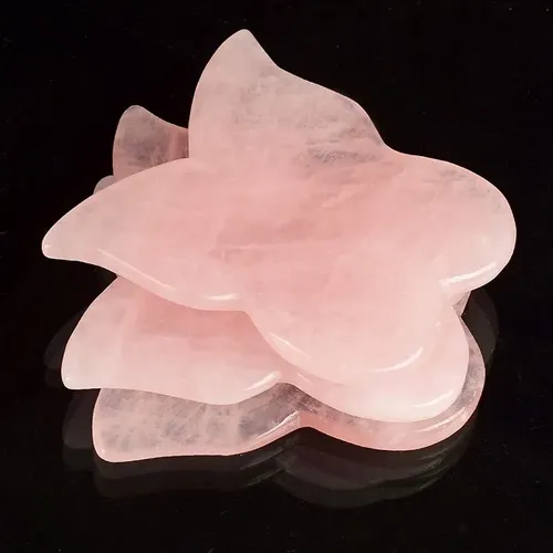 J/ Jade Gua Sha Mariposa Cuarzo Rosa Masaje Facial