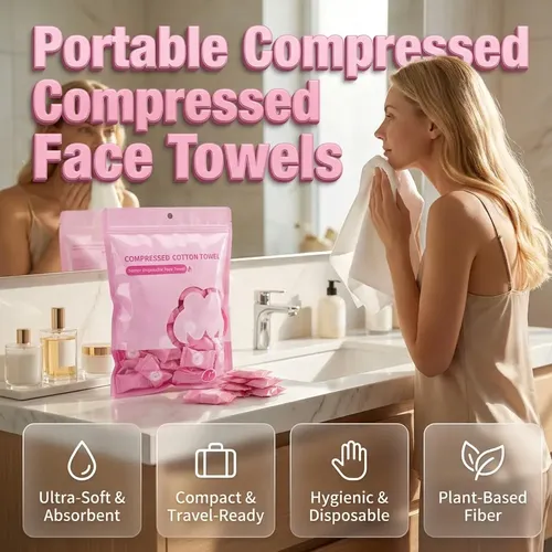 /100 Toallas Comprimidas, Toallas Faciales Desechables Portá