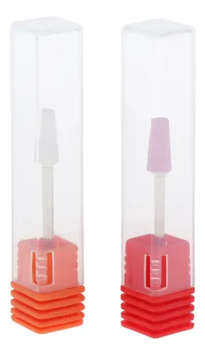 2x Broca Para Taladro De Uñas Rotativo Blanco Y Rosa