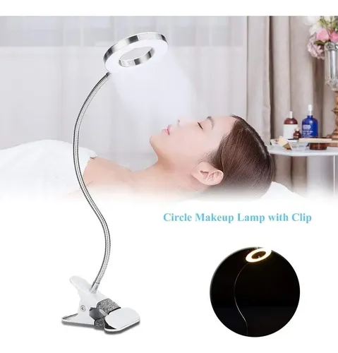 Lampara Led Aro Luz Calida Y Fria Escritorio Uñas Blanco .
