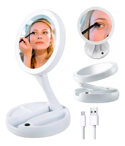 Espejo De Maquillaje Profesional Con Luz Led Y 10x