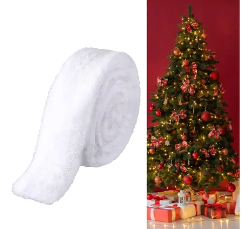 Cinta Decorativa Con Ribete De Piel Pelaje Corto Blanco