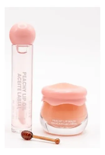 Kit Cuidado Labial Oil Lip Mask Base Extracto Durazno Labios
