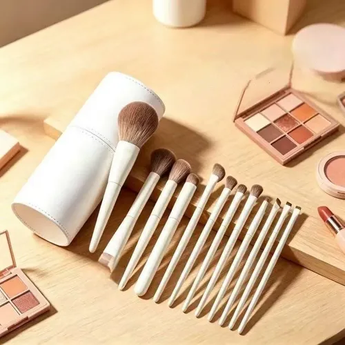 Set De 10 Brochas De Maquillaje De Cerdas Suaves Para Princi