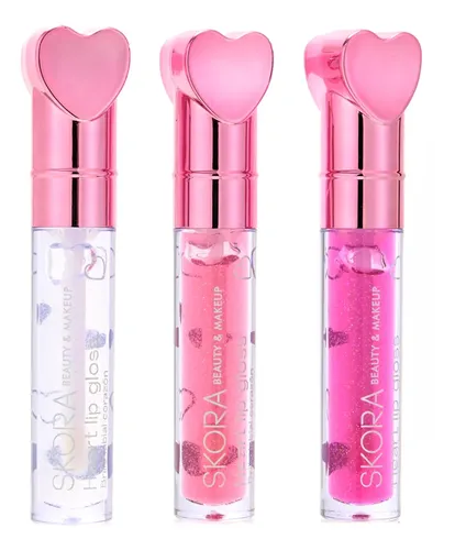 Brillo Labial Corazon Glitter Skora Heart Lip Gloss Tonos