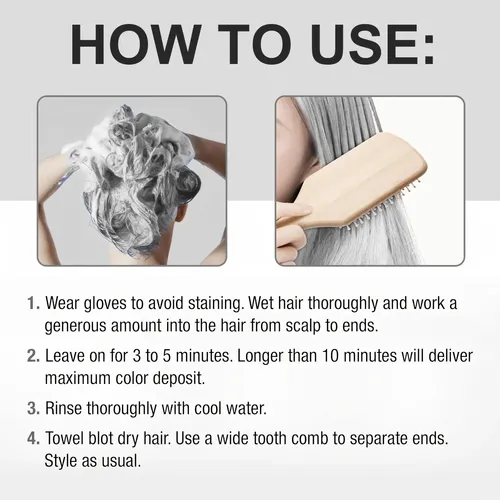 W 2pcschampú Para Teñir El Cabello Platead Semipermanente R