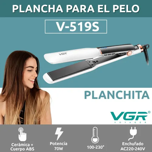 Planchita De Pelo Profesional Vgr V-519s Cerámica 230°c Blanco