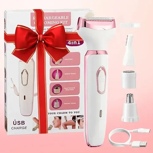Y Depiladora Eléctrica Recargable 4 En 1 For Mujer, Con