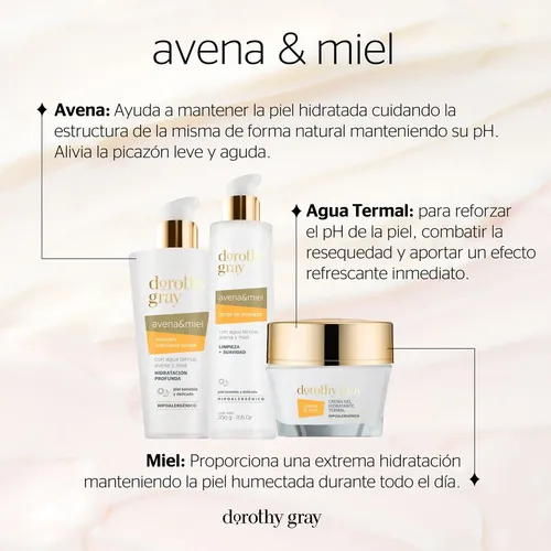 Crema Gel Hidratante Hipoalergenica Dorothy Gray Avena & Miel