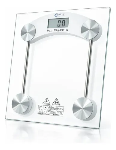 Balanza Digital Oryx de Vidrio Templado para Peso Corporal, 180 kg
