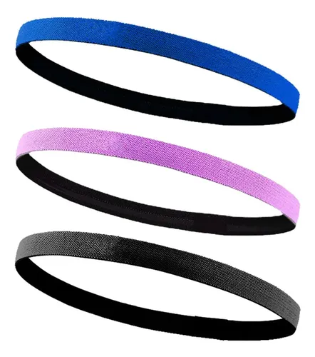 Diadema Deportiva Delgada Para El Pelo De 3 Piezas, Elástica