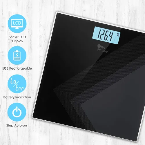 Báscula Digital De Peso Corporal Himaly Recargable Por Usb 1