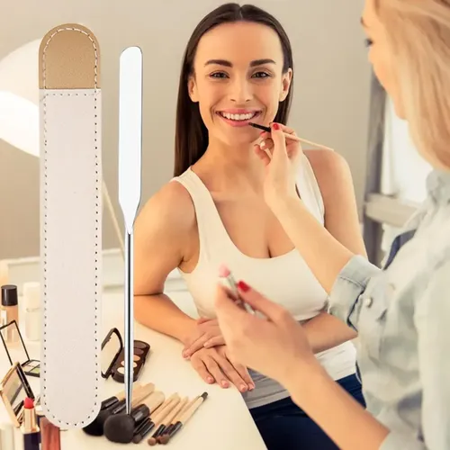 Paleta De Mezcla De Maquillaje De Acero Inoxidable Con Espát
