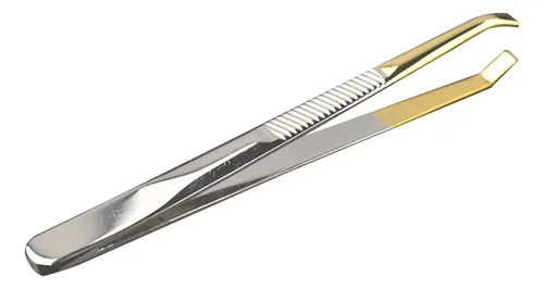 Pinza Para Cejas Curva Portátil Acero Inoxidable