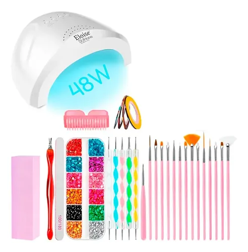 Kit Manicura Semipermanente Cabina Uv Led 48w Gel Insumos