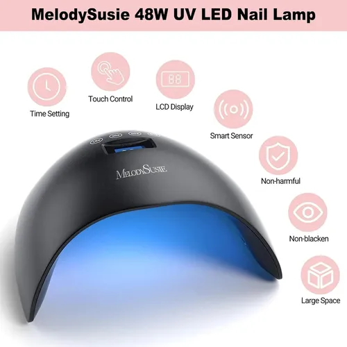 Lámpara Uv Led Negra 48w Gel Uñas Timer Sensor