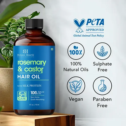 Aceite Para El Cabello Botanic Hearth Romero Y Ricino 118 Ml